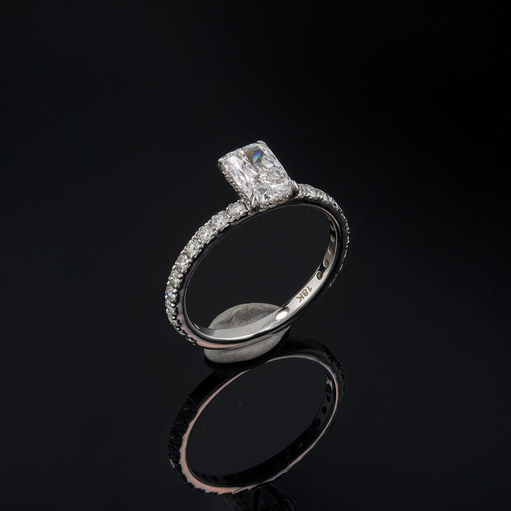 Classic Radiant 1 Carat Lab Diamond Ring in 18K Gold