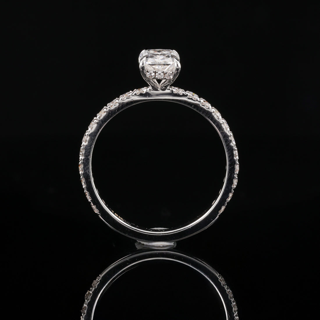 Classic Radiant 1 Carat Lab Diamond Ring in 18K Gold