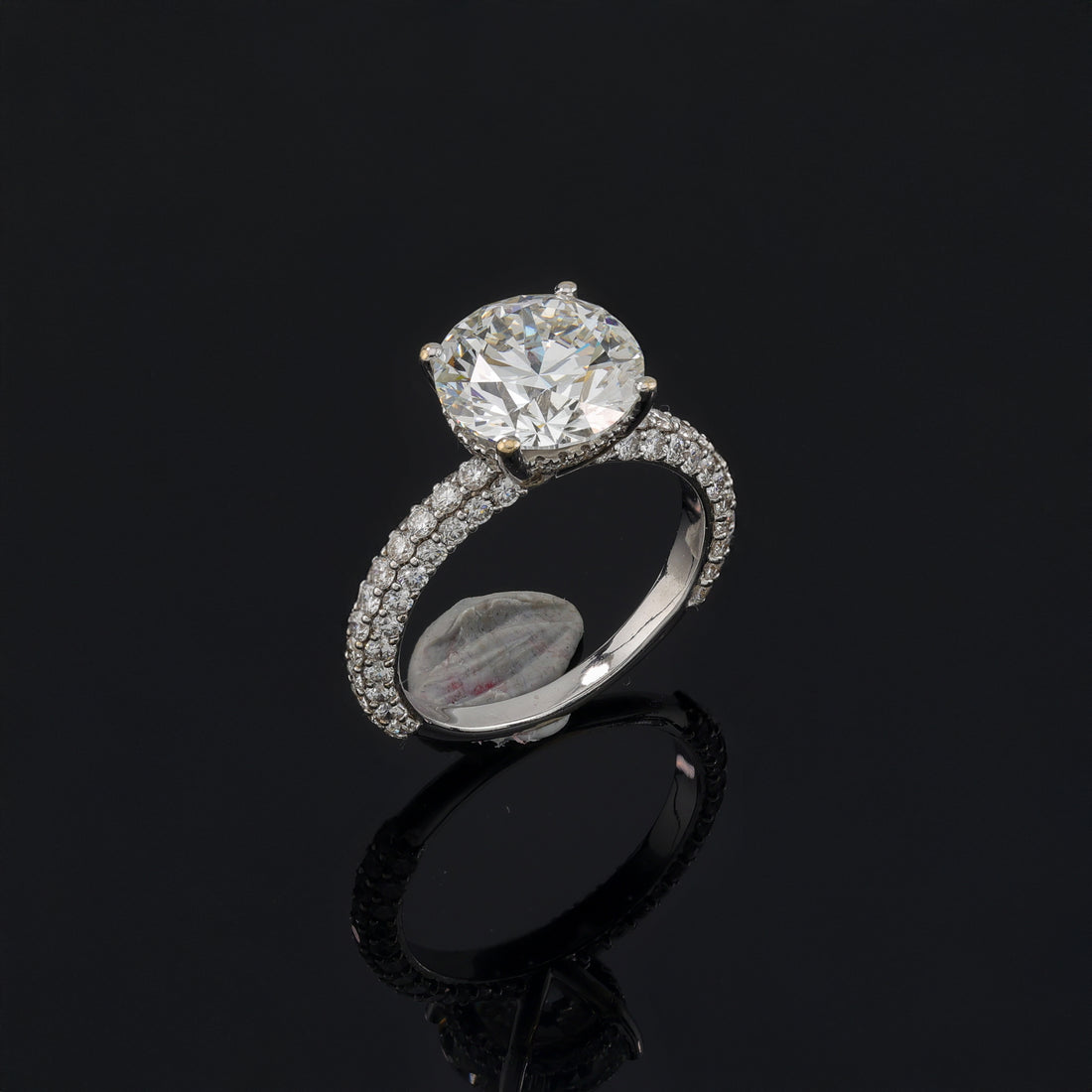 BRILLIANT 3.5 Carat Solitaire Lab Grown Ring in 18K White Gold
