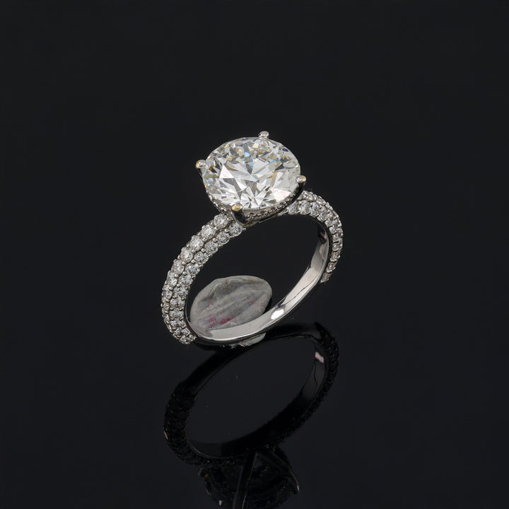 BRILLIANT 3.5 Carat Solitaire Lab Grown Ring in 18K White Gold