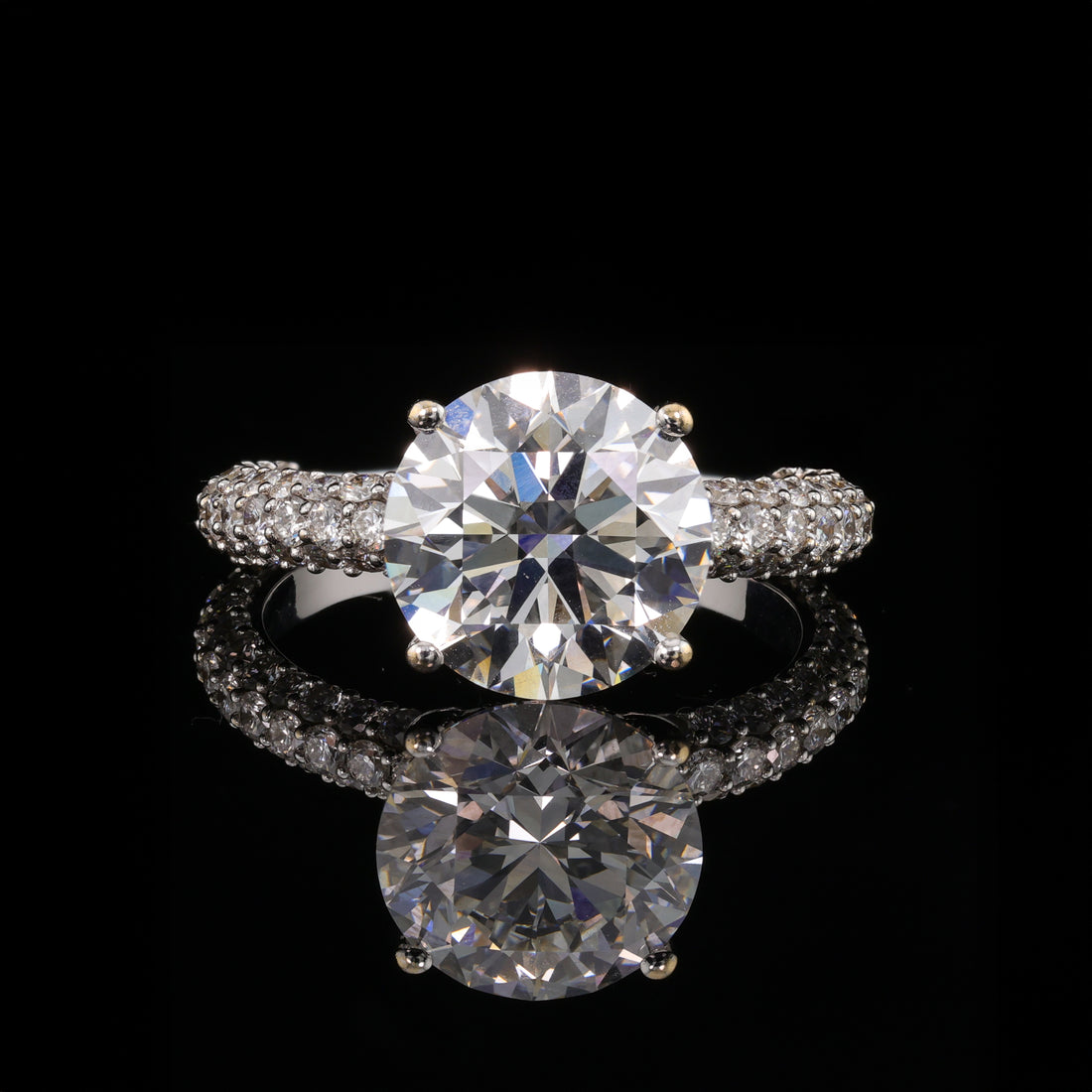 BRILLIANT 3.5 Carat Solitaire Lab Grown Ring in 18K White Gold