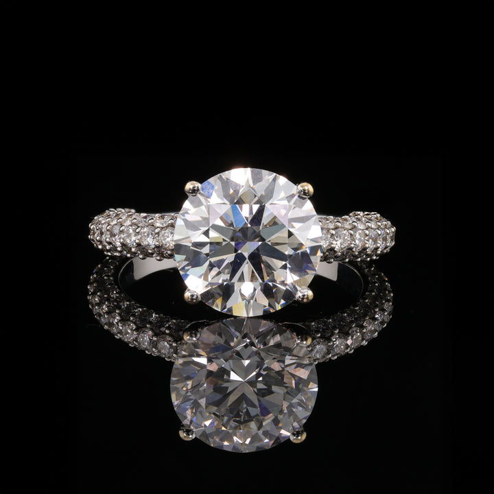 BRILLIANT 3.5 Carat Solitaire Lab Grown Ring in 18K White Gold