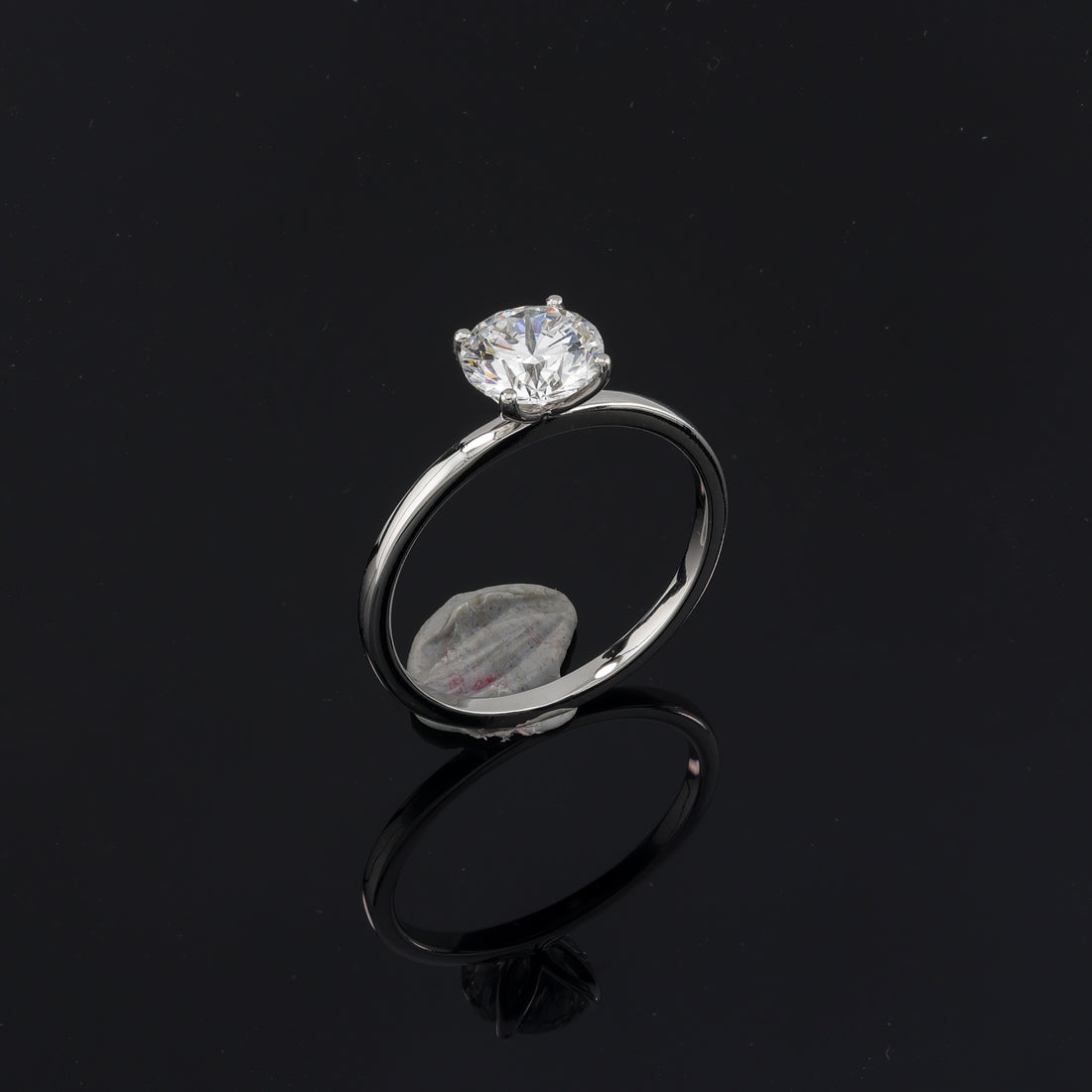 Tulip Basket 1 Carat Lab Grown Diamond Ring in 18K Solid White Gold