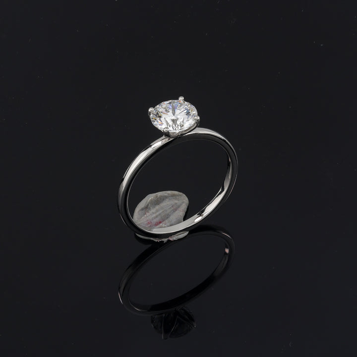 Tulip Basket 1 Carat Lab Grown Diamond Ring in 18K Solid White Gold