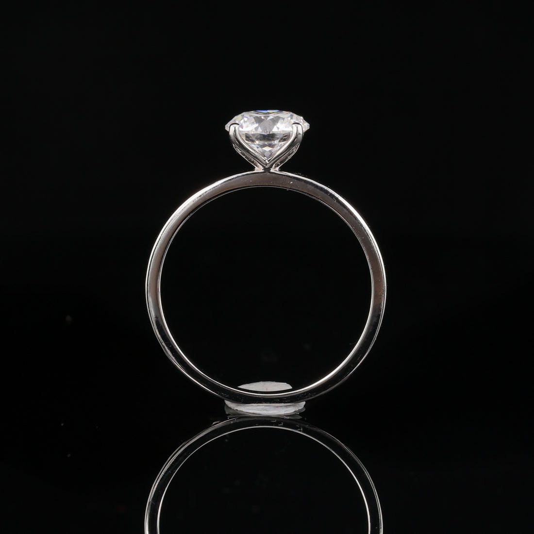 Tulip Basket 1 Carat Lab Grown Diamond Ring in 18K Solid White Gold