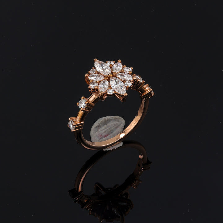 Magnifecent Marquise Bloom Lab Diamond Ring in 9K Pink Gold