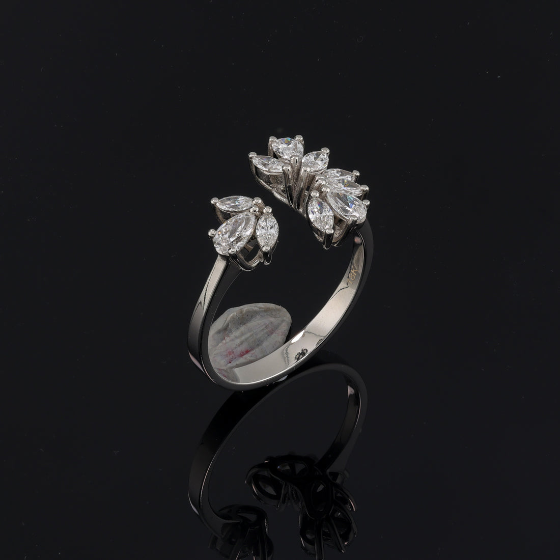 Floral Cluster Lab-Grown Diamond Ring in 18K White Gold