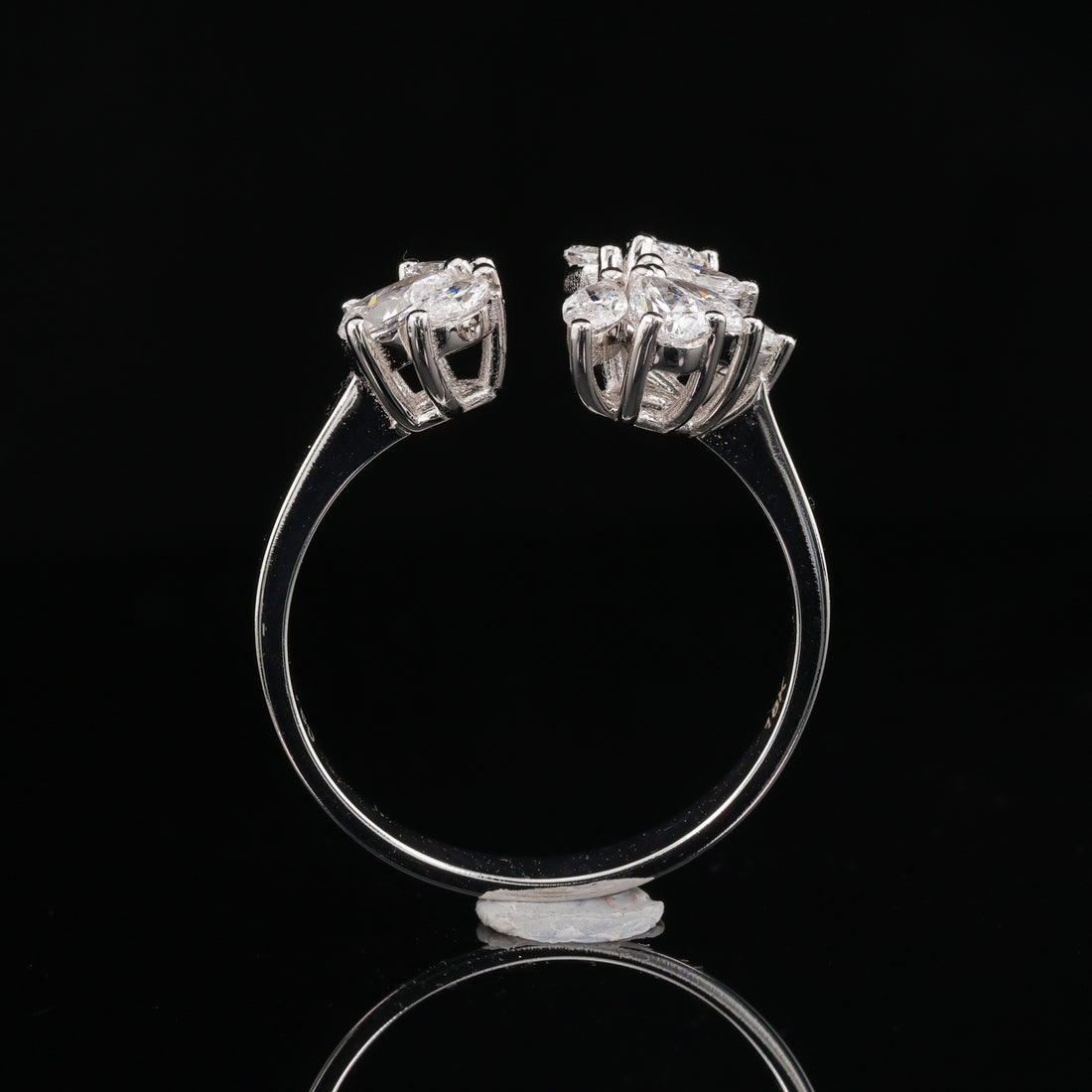 Floral Cluster Lab-Grown Diamond Ring in 18K White Gold