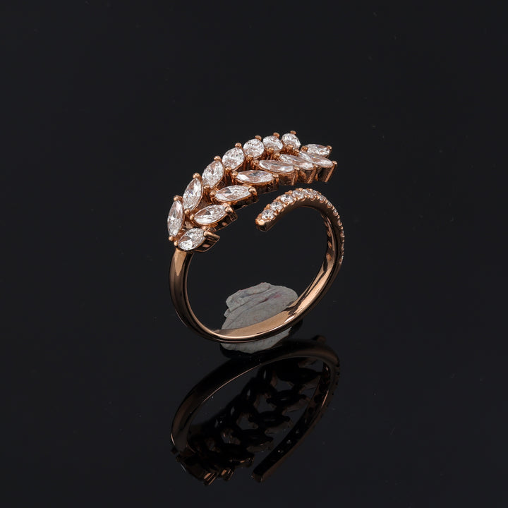 Leaf Wrapped Lab Grown Diamond Ring in 9K Pink Gold
