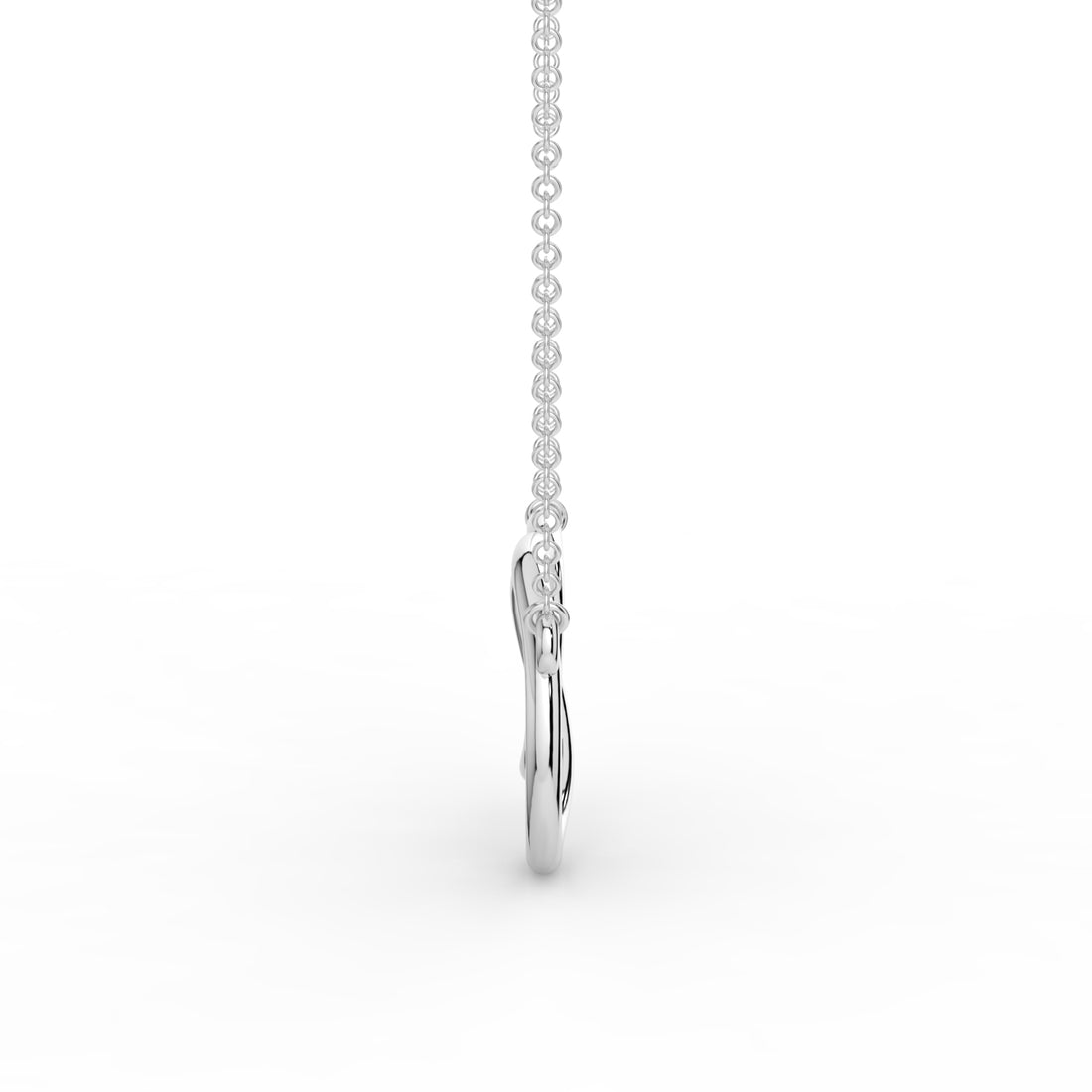 Interlocking Infinity Double Circle Necklace 18K White Gold