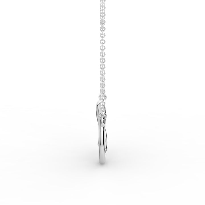 Interlocking Infinity Double Circle Necklace 9K White Gold