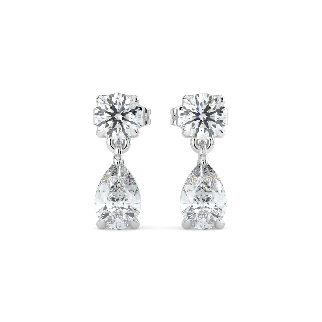 Elegant Pear Drop Diamond Earrings 9K White Gold