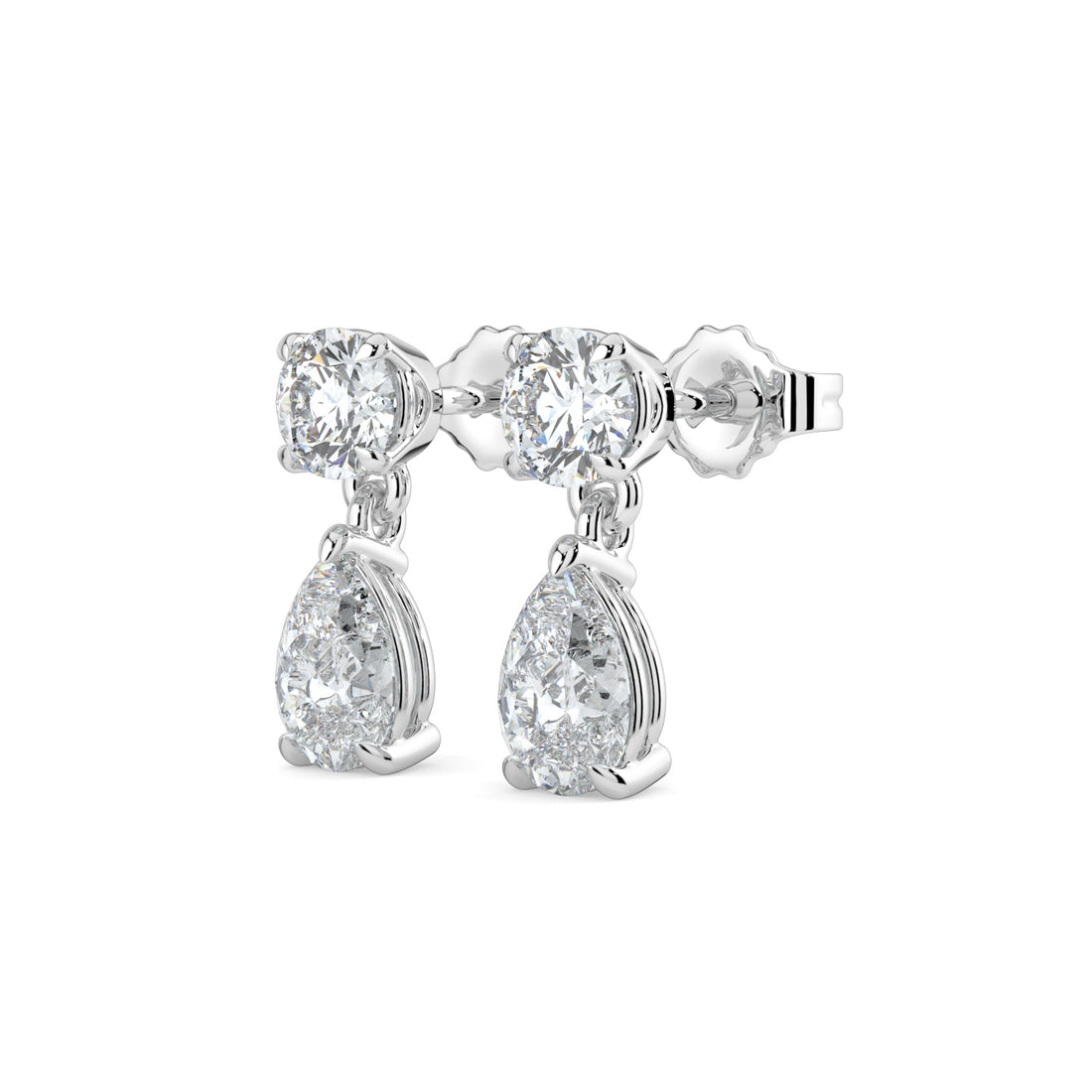 Elegant Pear Drop Diamond Earrings 9K White Gold