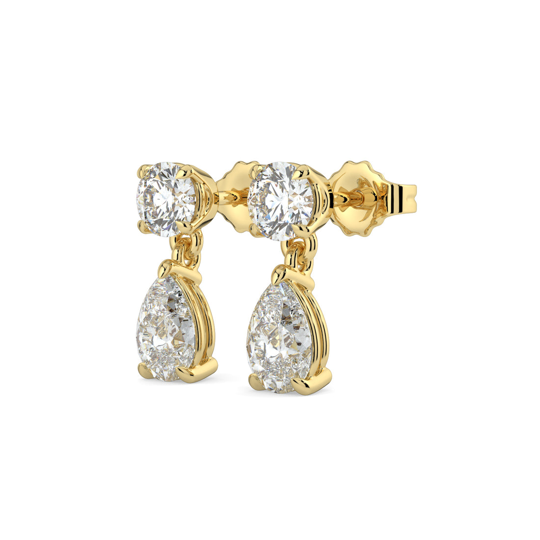Elegant Pear Drop Diamond Earrings 9K Yellow Gold
