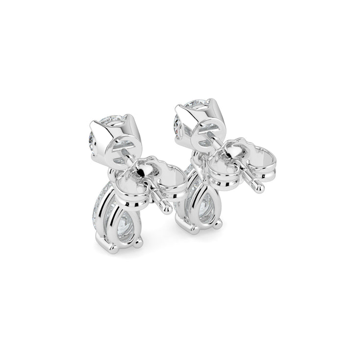 Elegant Pear Drop Diamond Earrings 18K White Gold