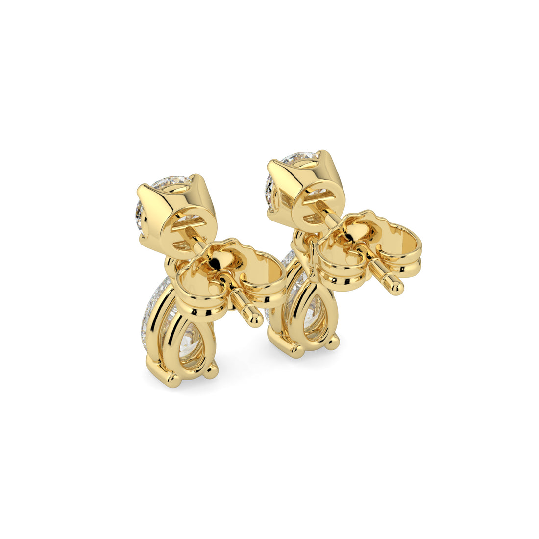 Elegant Pear Drop Diamond Earrings 9K Yellow Gold