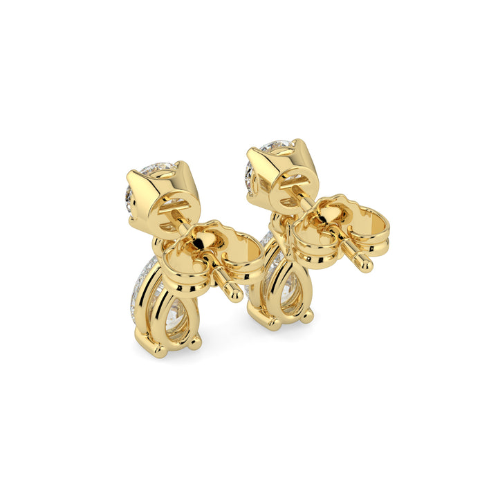 Elegant Pear Drop Diamond Earrings 18K Yellow Gold