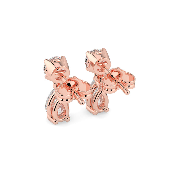 Elegant Pear Drop Diamond Earrings 18K Rose Gold