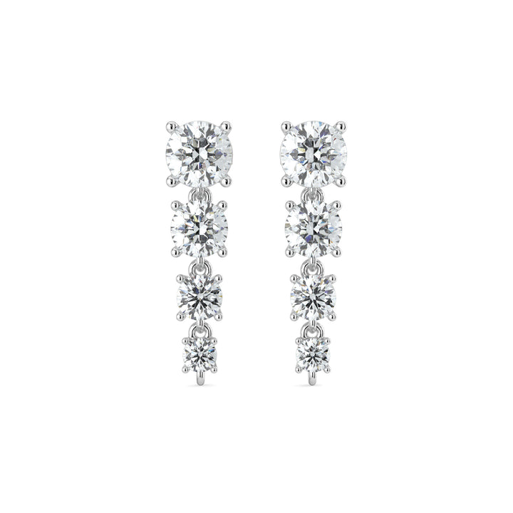 Brilliant 4-Stone Diamond Drop Earrings in 18K White Gold