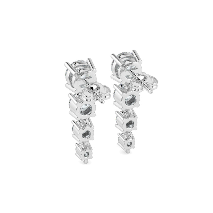 Brilliant 4-Stone Diamond Drop Earrings in 18K White Gold