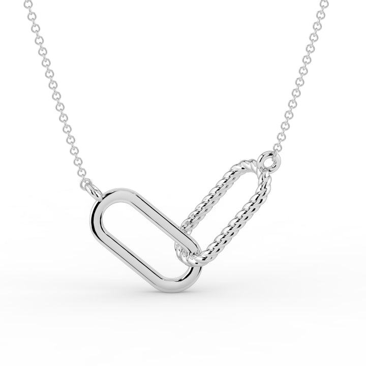 Paperclip Link Necklace 18K White Gold
