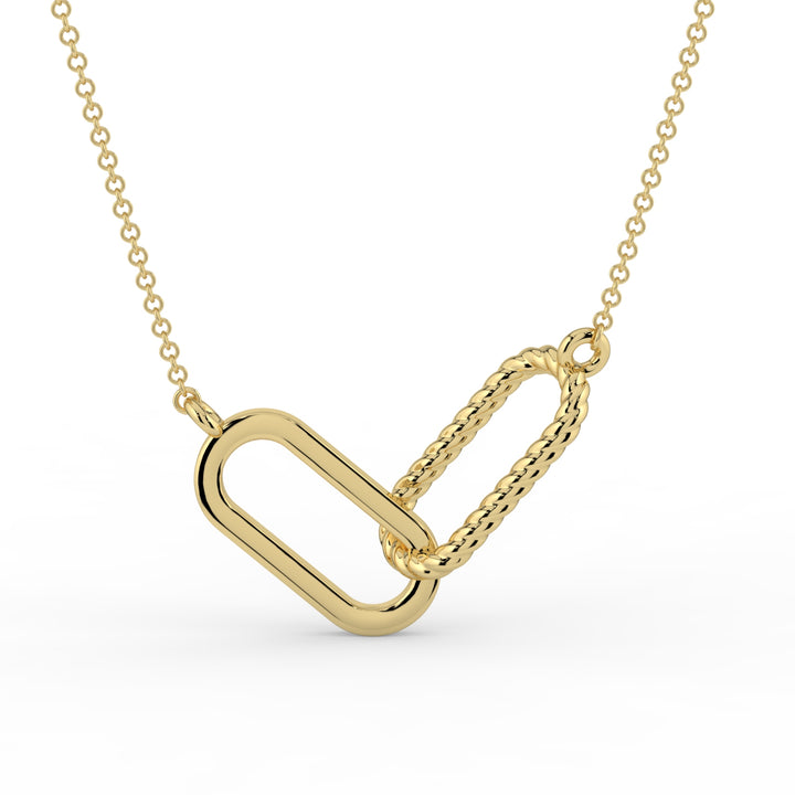 Paperclip Link Necklace 18K Yellow Gold