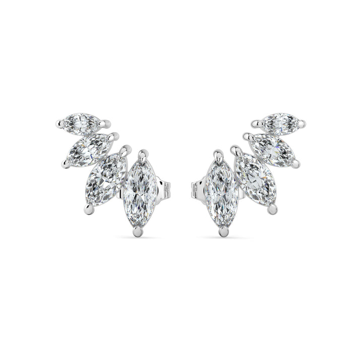 Marquise Blossom Earring 18K White Gold