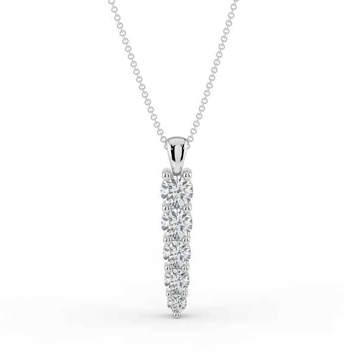 Life Journey Diamond Necklace   18K White Gold
