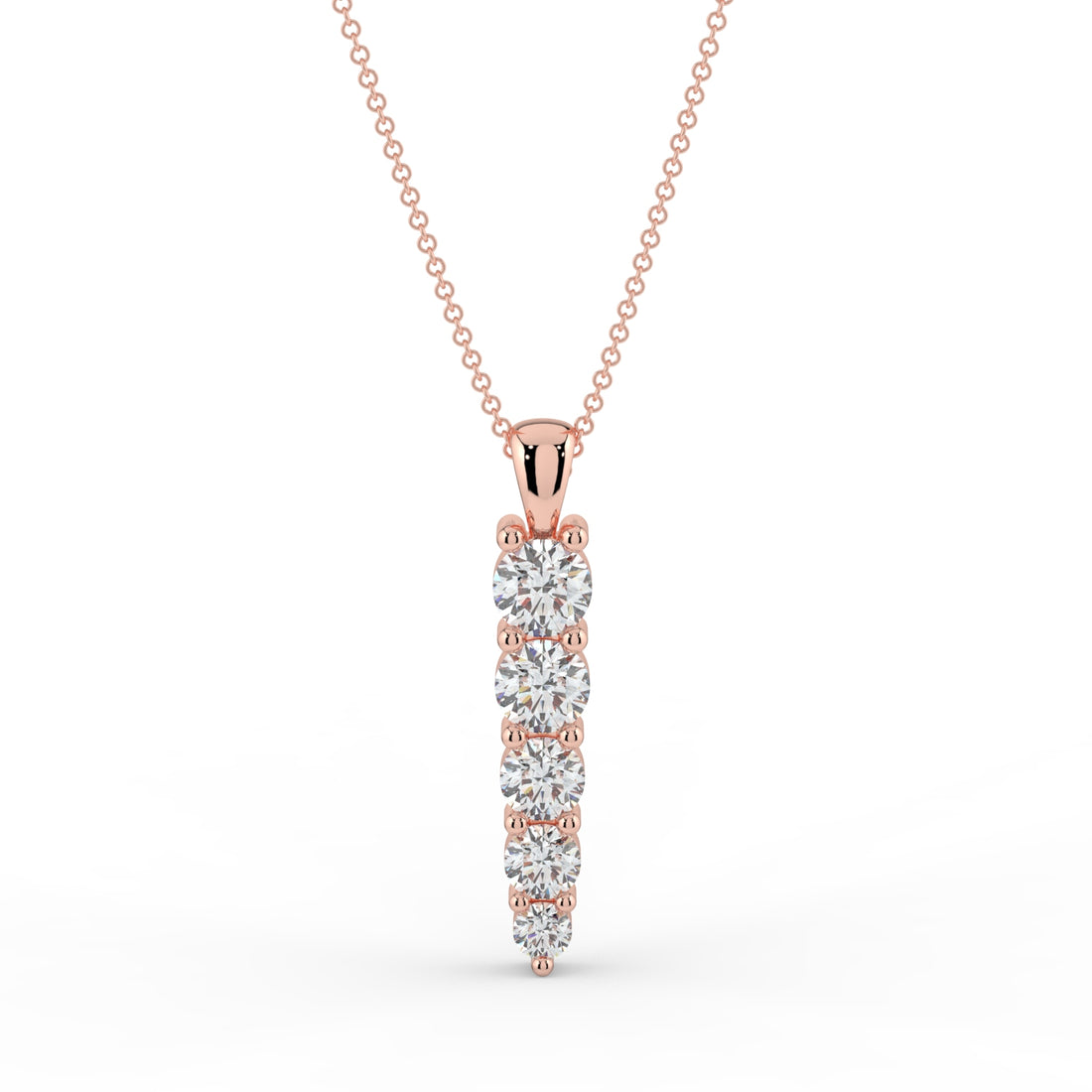 Life Journey Diamond Necklace   18K Rose Gold