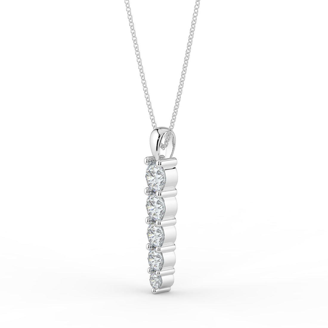 Life Journey Diamond Necklace 9K White Gold