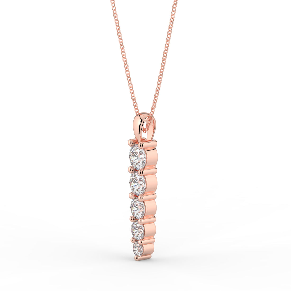 Life Journey Diamond Necklace   18K Rose Gold