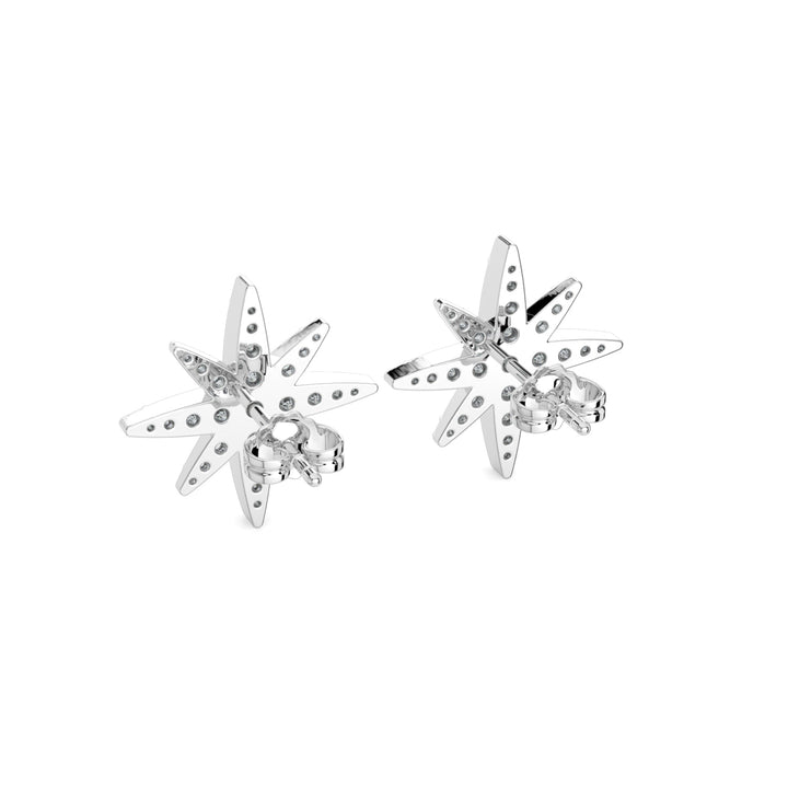 Luxurious Star-Inspired Diamond Earrings In 18K White Gold