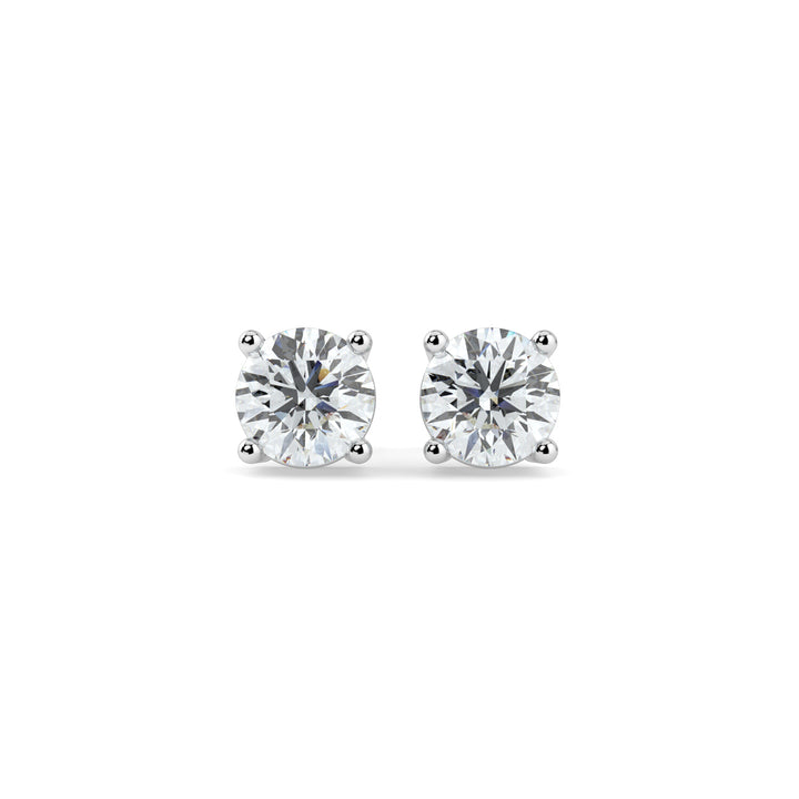 Timeless Round-Cut Diamond Stud Earrings in 18K White Gold