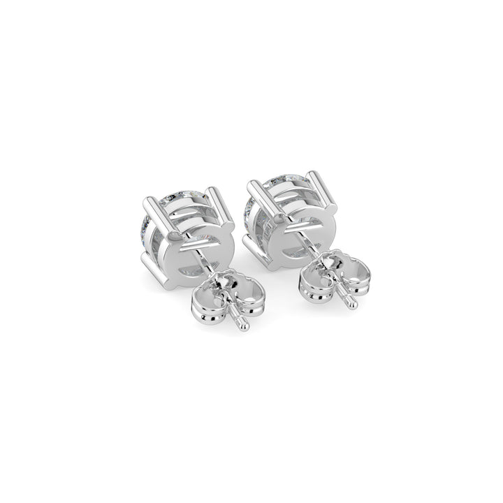 Timeless Round-Cut Diamond Stud Earrings in 18K White Gold