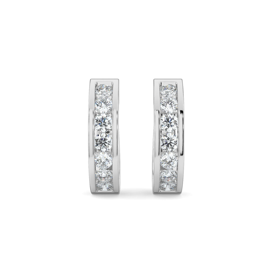 Channel-Set Perfection: Dazzling Diamond Hoops In 18K White Gold