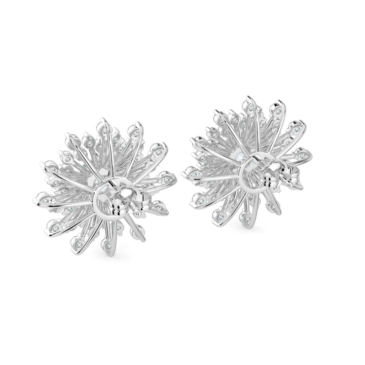 Opulent Starflower Diamond Earrings in 18K White Gold