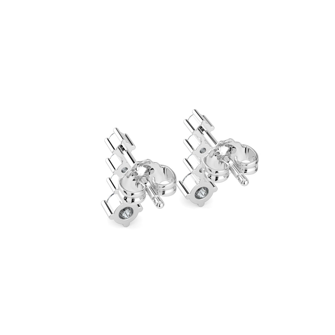 Classic Four-Stone Diamond Drop Earrings for Everyday Elegance In 18K White Gold
