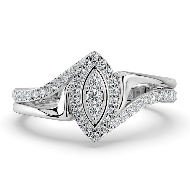 Marquise Bloom Diamond Ring 9K White Gold