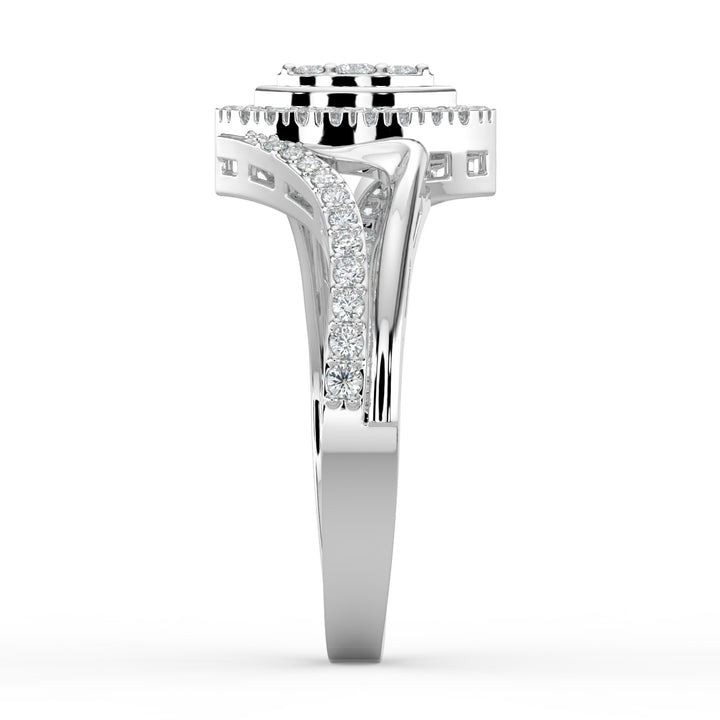 Marquise Bloom Diamond Ring 9K White Gold