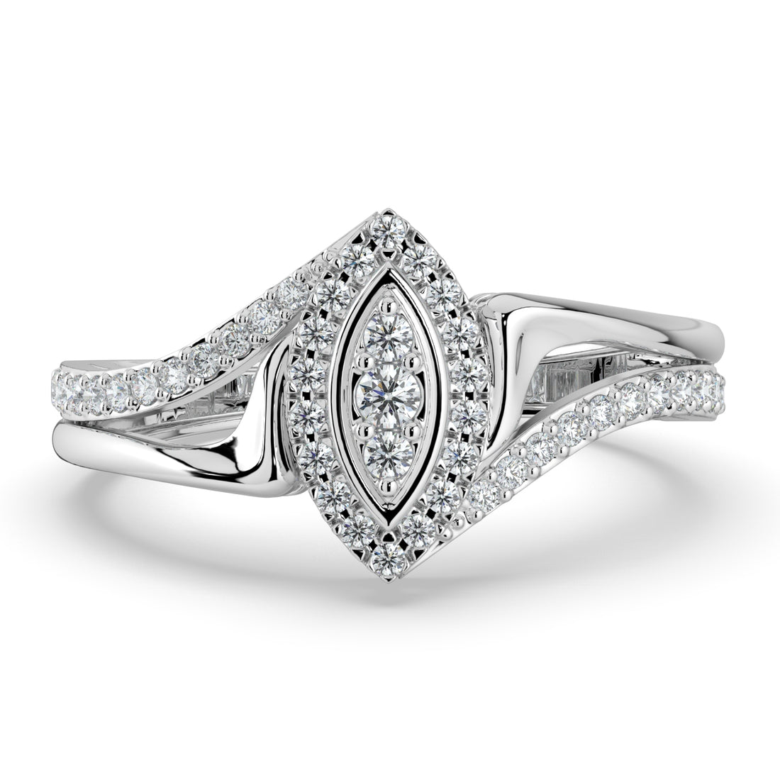 Marquise Bloom Diamond Ring 18K White Gold
