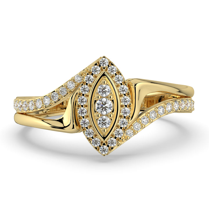 Marquise Bloom Diamond Ring 18K Yellow Gold