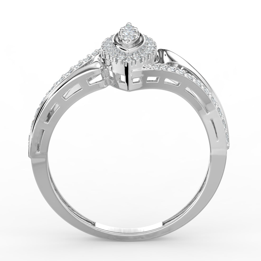 Marquise Bloom Diamond Ring 18K White Gold